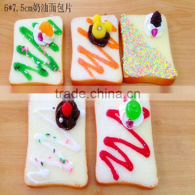 Artificial bread with cream and chocolate | Decorative keychains for girls | Yiwu Sanqi Crafts - Fake food manufacturer