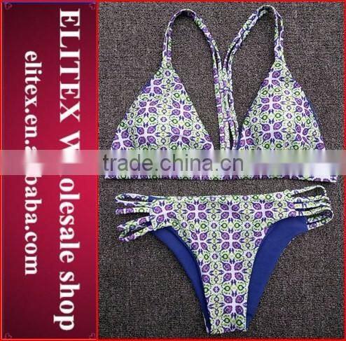 Wholesale Leaf Reversible Seamless Brazilian Sexy Women Swimsuit 2017
