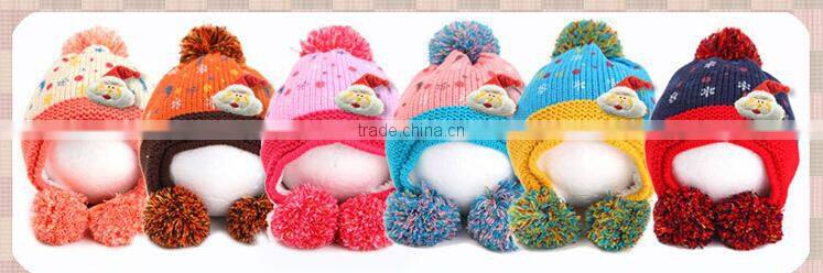 Korean Fashion Handmade Crochet Santa Hat Baby Boy Girls Chirstmas Knitted Beanie Warm Hats