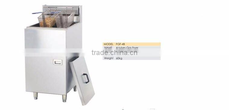 18+18L Gas Stainless Steel 2 Tank 2 Basket Deep Fryer