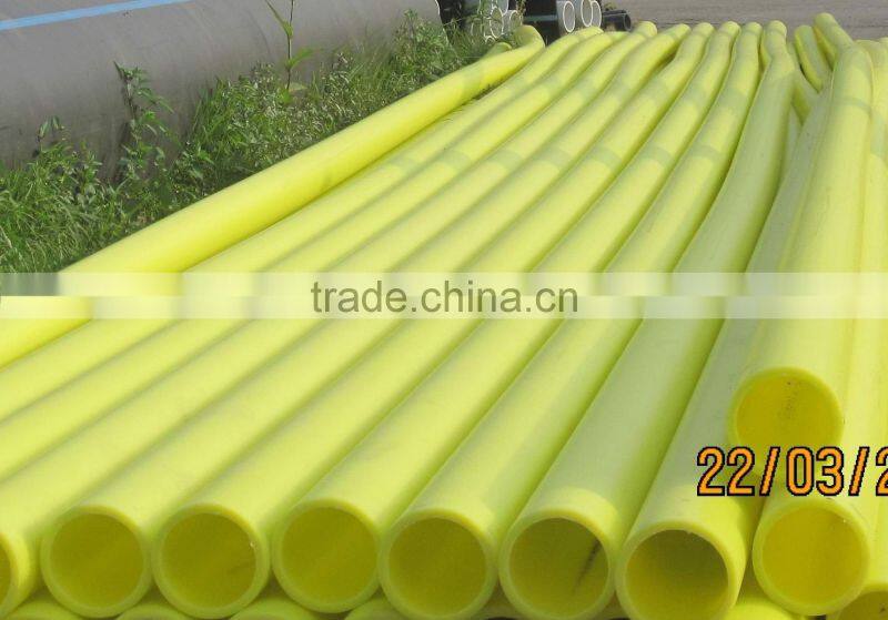 PE80/PE100 Polyethylene Pipe for Gas Supply black with yellow stripes