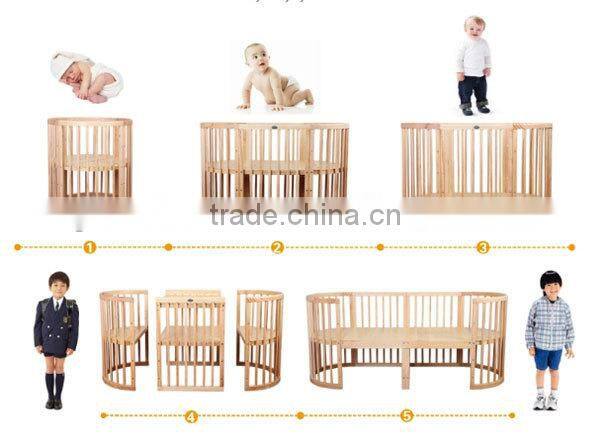 EU Convertible Toddle Cot Bed Antique Baby Cot/Crib