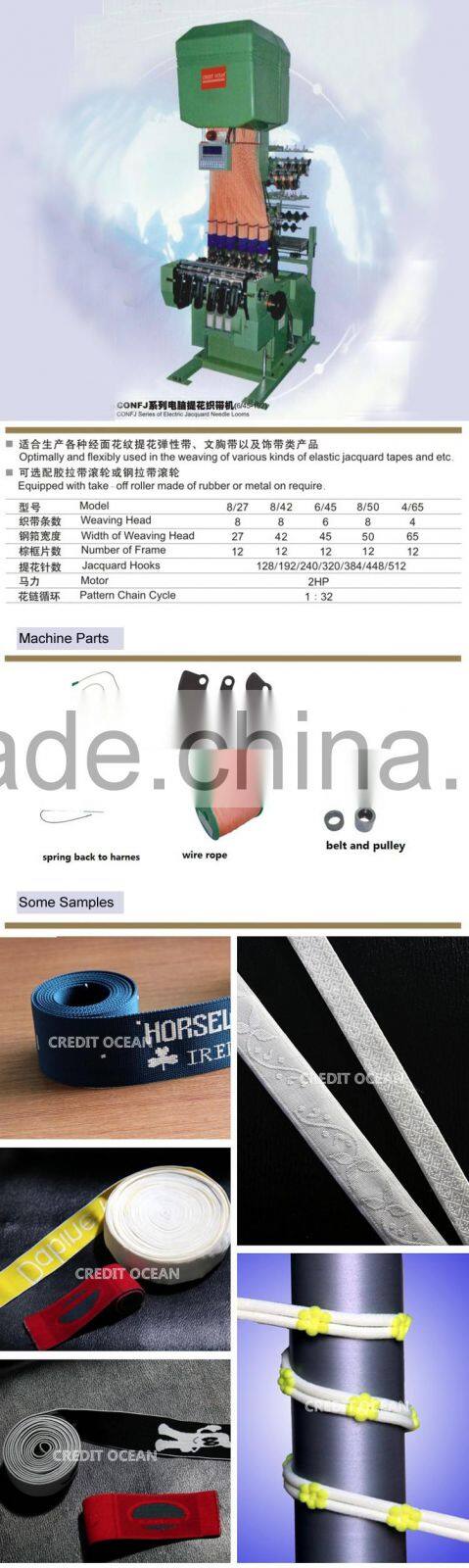 CREDIT OCEAN CONFJ 4/65 high speed satin ribbon computerized electronic jacquard loom