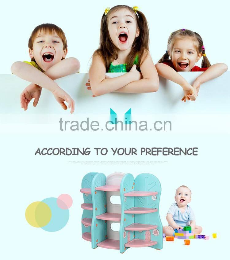 Children's bookcase kids plastic toy storage shelf