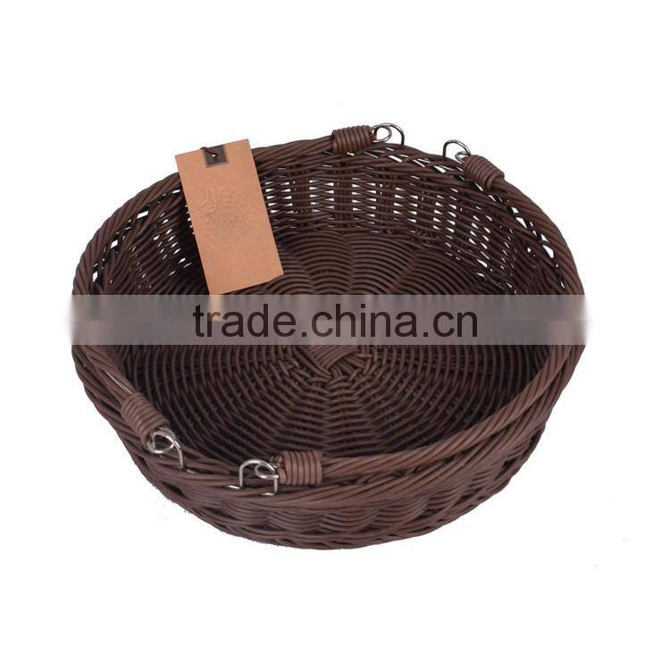 Large size fruit vegetable used cheap wholesale plastic wicker baskets with handles