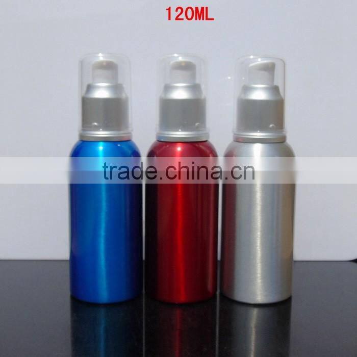 Wholesale 20ml-300ml empty cosmetic packaging aluminum bottle lotion bottle shampoo alumimum pump bottle