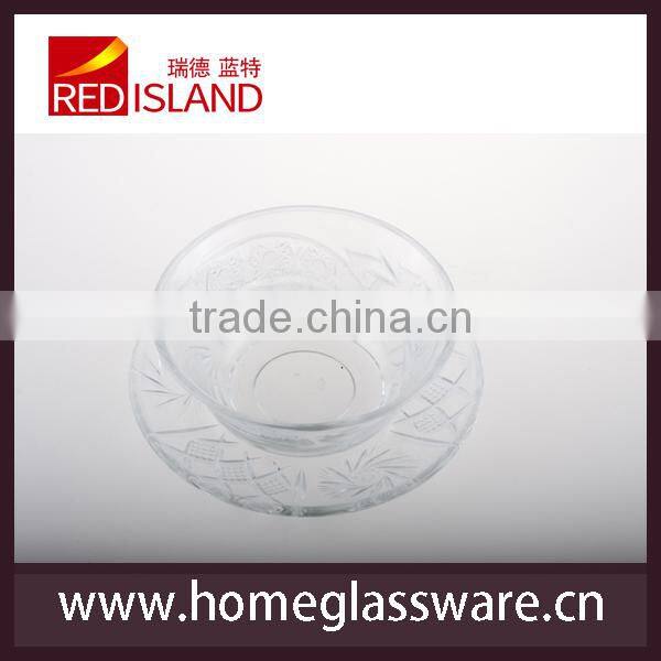 2pcs set of glass dish and bowl ,glass plate and bowl set