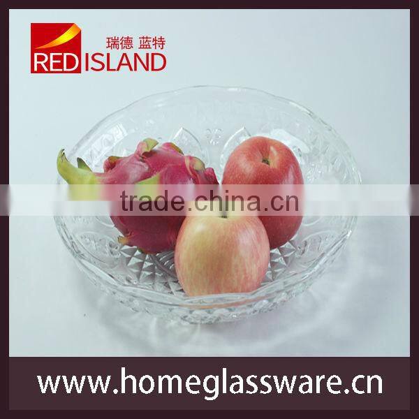 13 inch Classical design glass compote glass fruit tray glass salad plate
