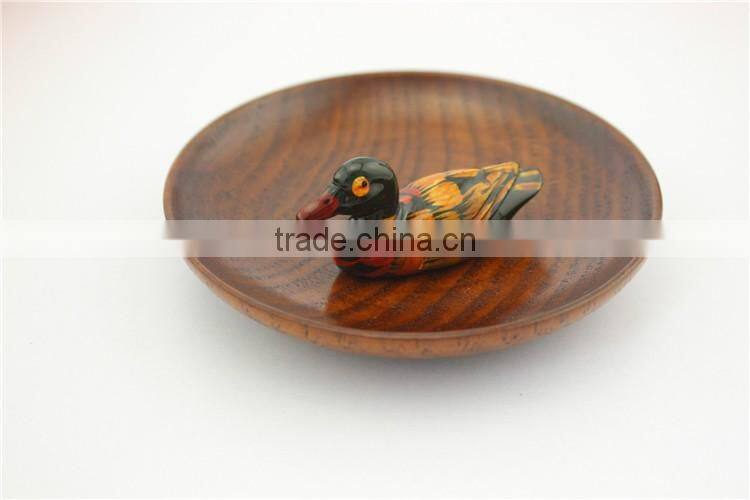 Japanese Style Dessert Plate,Wooden Sushi Dish,Round Wood Dry Fruit Plate, 10cm