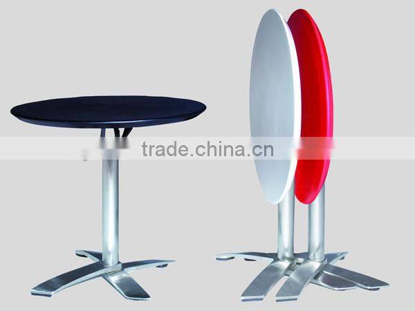 High quality fashion modern outdoor folded ABS top brushed aluminum cocktail table bar table LQ- BT307