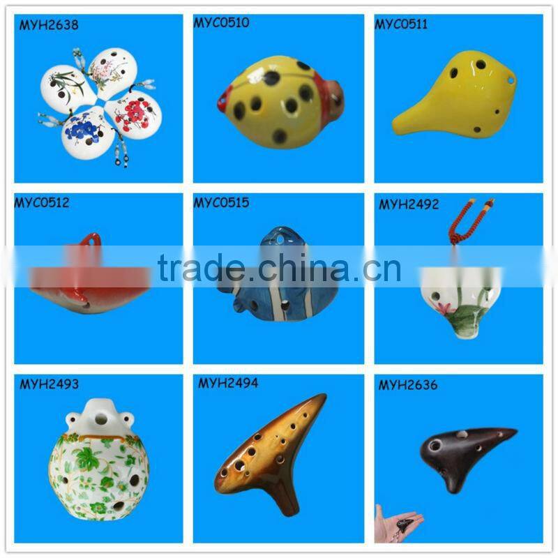 Sculpted useful funny ceramic custom ocarina lovely blue