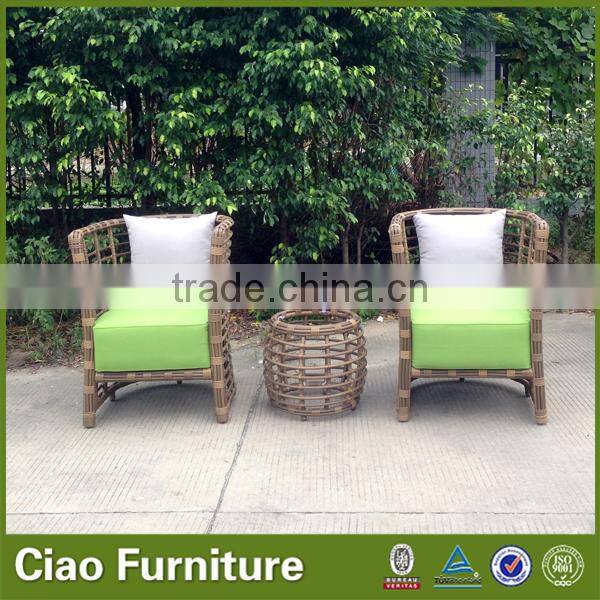 Arabic style round wicker outdoor crystal coffee table set