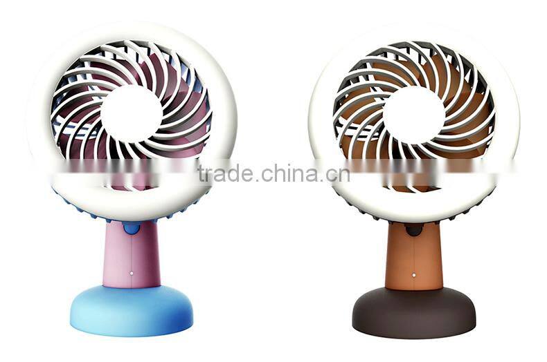 Pocket LED Light Fan Personal Table Light Fan with Built-in battery