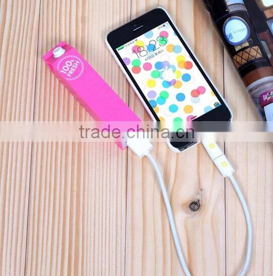 gift milk power bank 1200mAh to 2600mAh / phone power bank