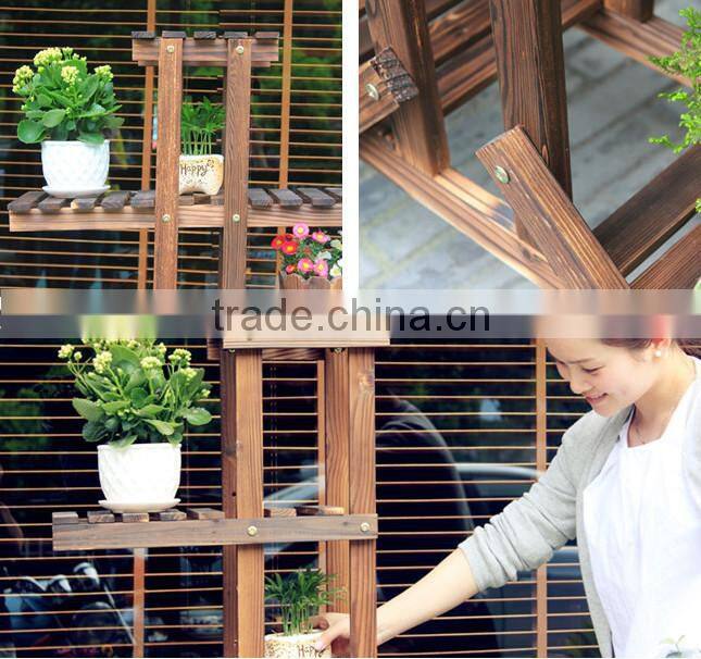 Solid wooden flower stand
