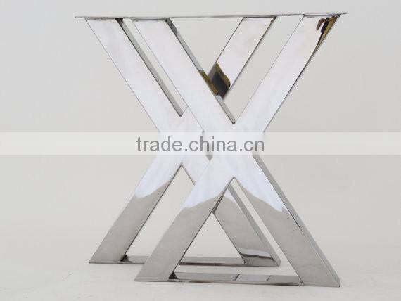 Modern stainless steel dining table feet for wood furniture design