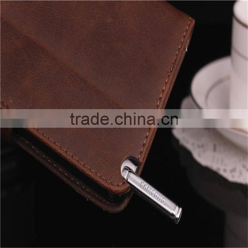 High quality crazy-horse PU card bumper/pocket cell phone case for Samsung