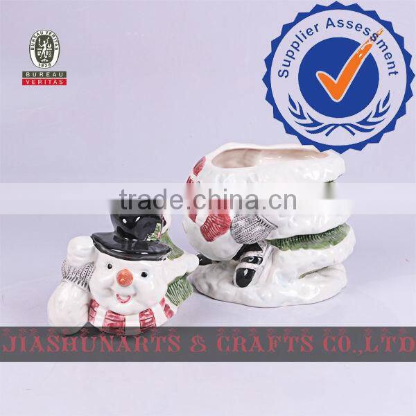Snowman Ceramic Decorative Storage Box With Lids