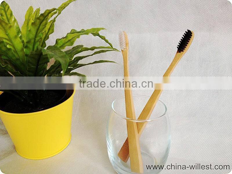 thin bamboo toothbrush, toothbrush with bamboo handle
