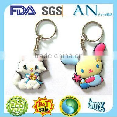 Dongguan factory Hot sell Promotional silicon keychain for 2015