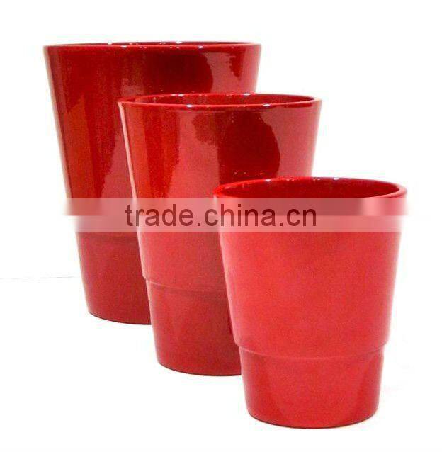 Brown glazed Ceramic garden planter