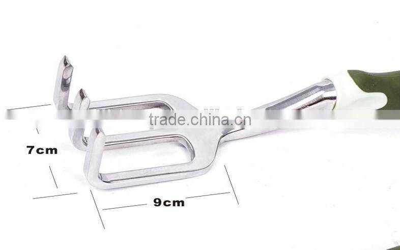 Three teeth mini garden hand metal rake