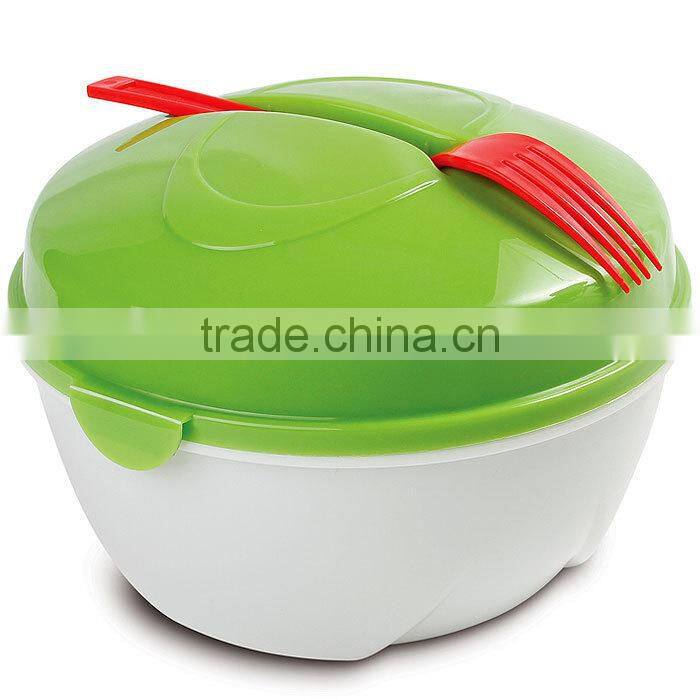 BPA free all in one salad bowl set, large plastic salad bowl with lid