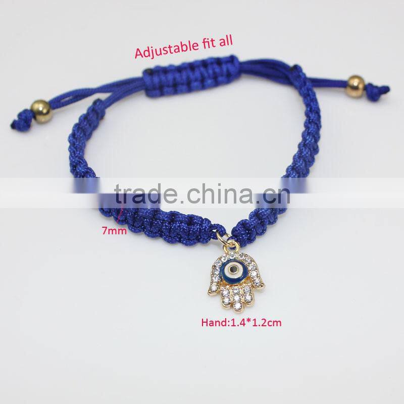 rhinestone evil eye charm macrame bracelet personalized frendship bracelet for promotion gifts