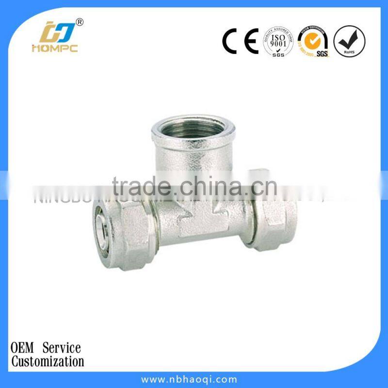 brass 10mm compression fittings chrome plated fitting