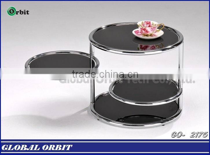 Home furniture Steel Center Table Modern Glass Nesting Table