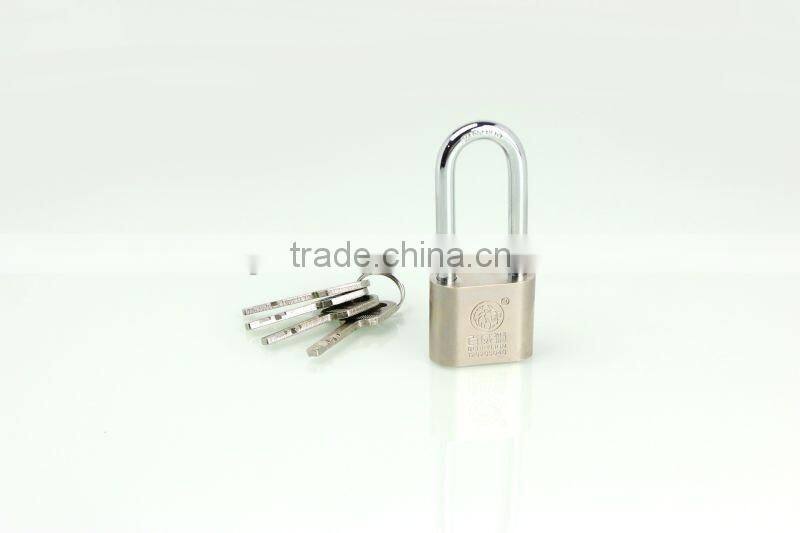 Long shakle nickel plated cast iron padlock, 30mm small lock