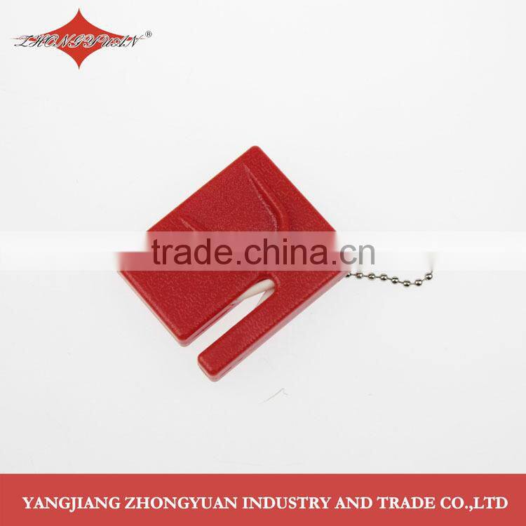 Ceramic mini knife sharpener with plastic grip