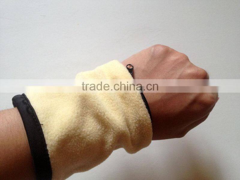 Wallet Wristband with Zipper Pocket