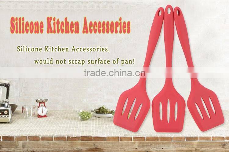 Heat Insulation Silicone Handle Slotted Spatula