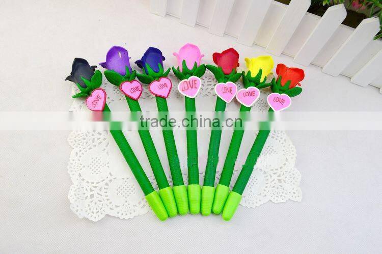 Hot Selling Flower Polymer Clay Pen Wholesale Can Custom Logo Promotional Ballpoint Pen Cheap Polymer Clay Pen