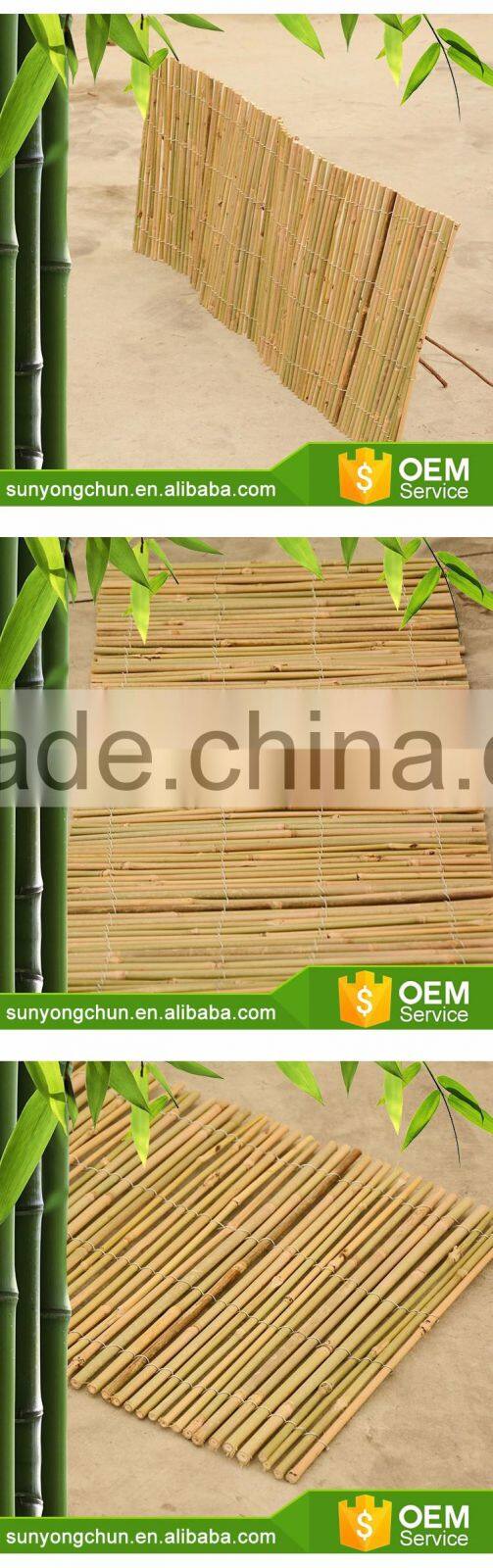 Factory green color natural dyed bamboo reed cane natural fencing roll