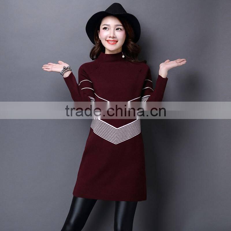 2017 fashion plain hand knitted sweater women cashmere sweater