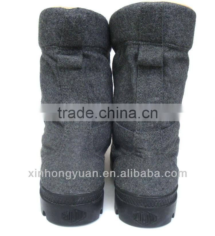 grey wool felt military boots