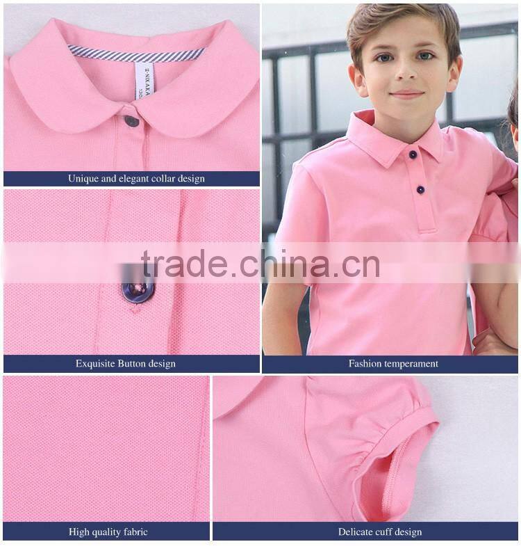 New Design Pink Color Cotton Polo Shirt For Students Wear