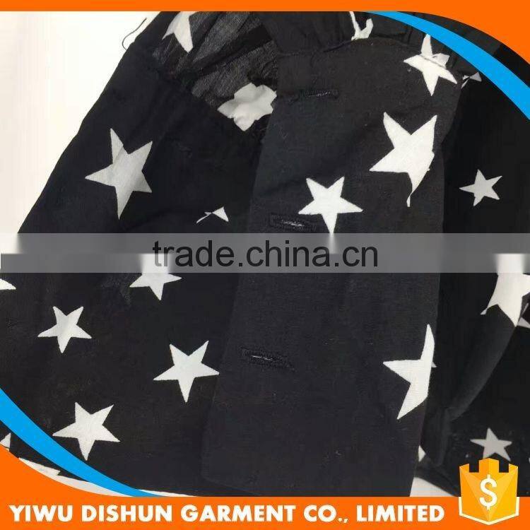 Best sexy star print fancy black blouse designs