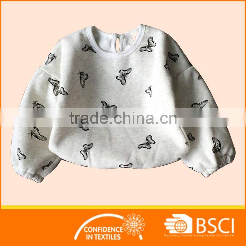 2-8 Y Girls Butterfly Nice Printed New Design Fleece Head Sweater