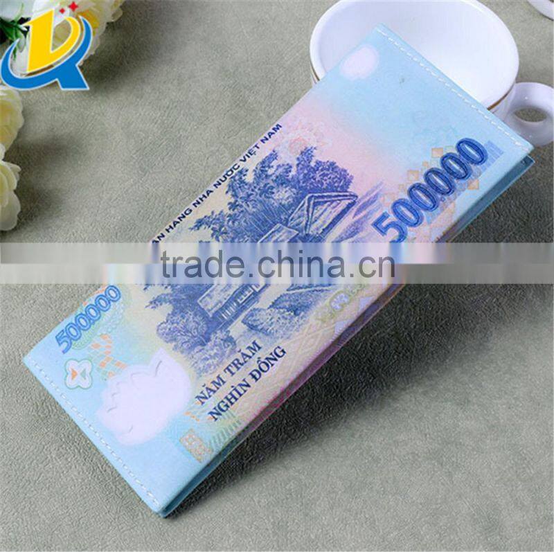 Banknotes shaped rectangle portable wholesale PU novelty wallets