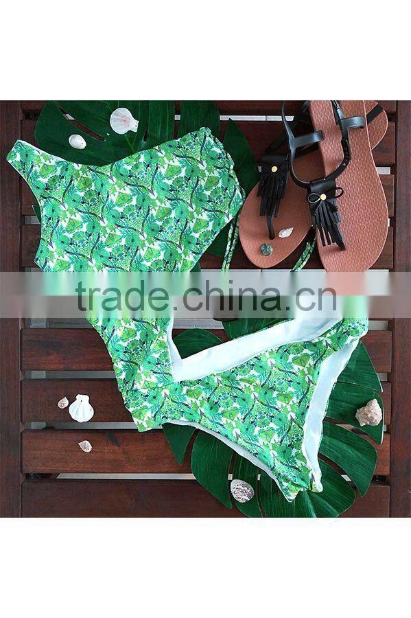 ladies fashion big cut out one-piece swimwear