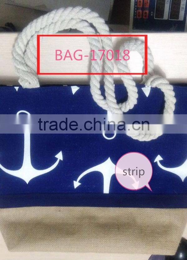 2017 2018 YIwu hot wholesale Fashion high quality classic cavas tote beach bags