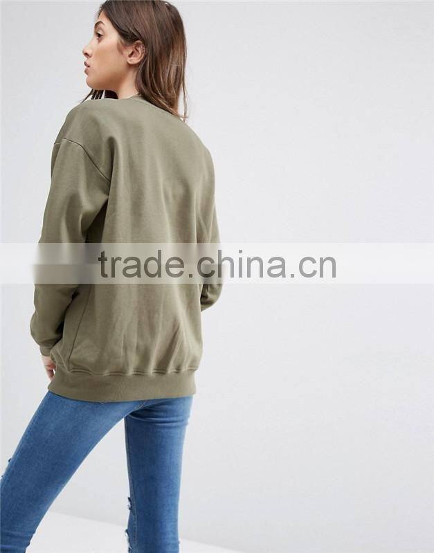 Cheap price women solid color bomber jacket in jersey