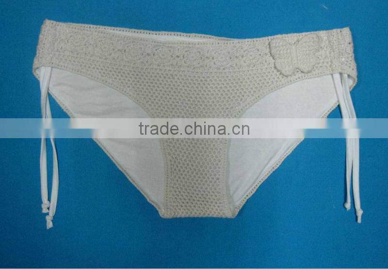 women crochet butterfly panties