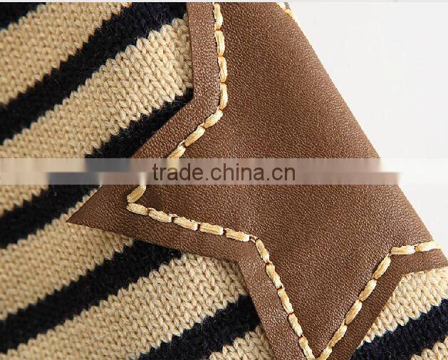 new design trendy branded v-neck patch stripe knit boys kids winter cardigan sweater