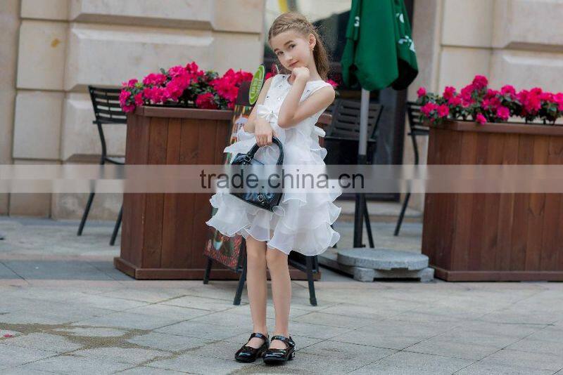 hot sale Net fabric ball grown dress for baby girl summer dress for girl ruffle skirt sleeveless