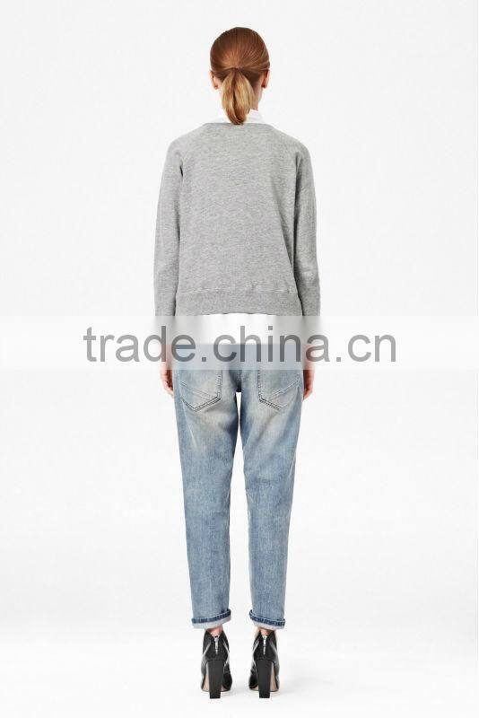 Lady Sweatshirt with Beading Embellished Front