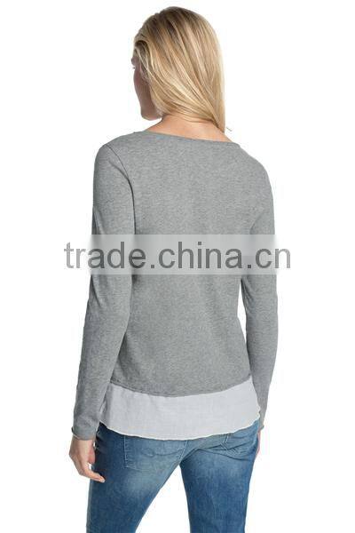 Plain Long Sleeves Casual Wear Tee Shirt Blank